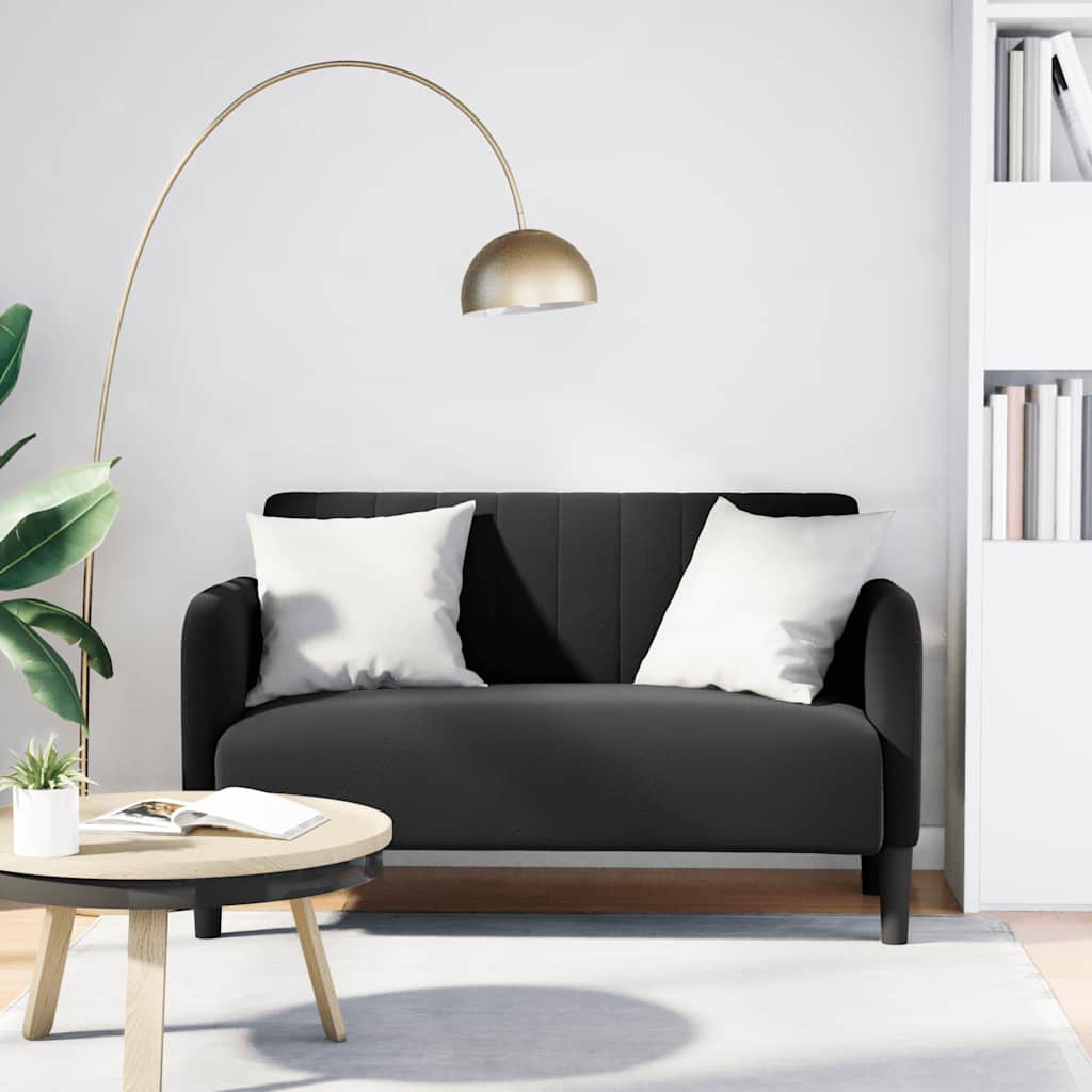 Loveseat bank 109 cm fluweel zwart is nu te koop bij PeponiXL, paradijselijk wonen!