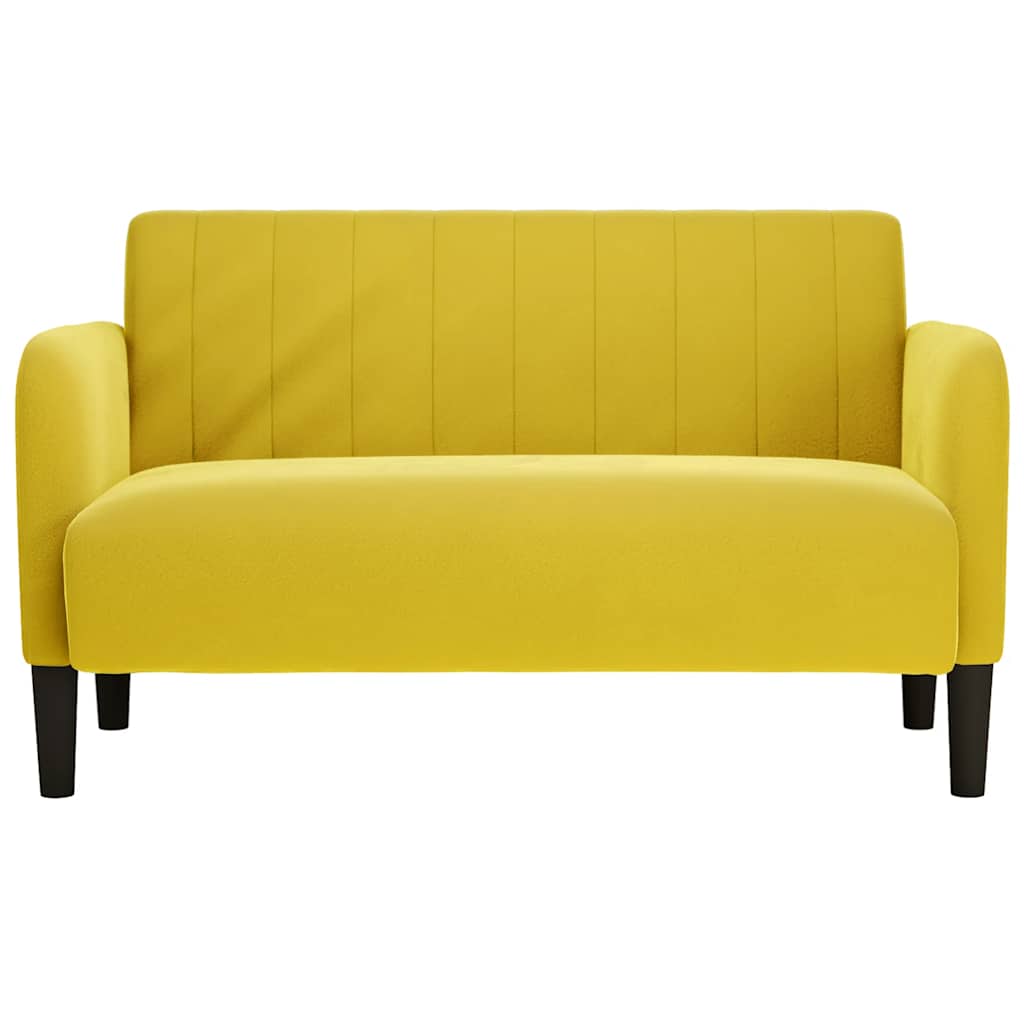 Loveseat bank 109 cm fluweel geel is nu te koop bij PeponiXL, paradijselijk wonen!