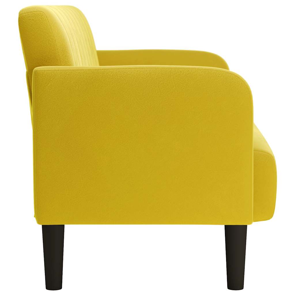 Loveseat bank 109 cm fluweel geel is nu te koop bij PeponiXL, paradijselijk wonen!
