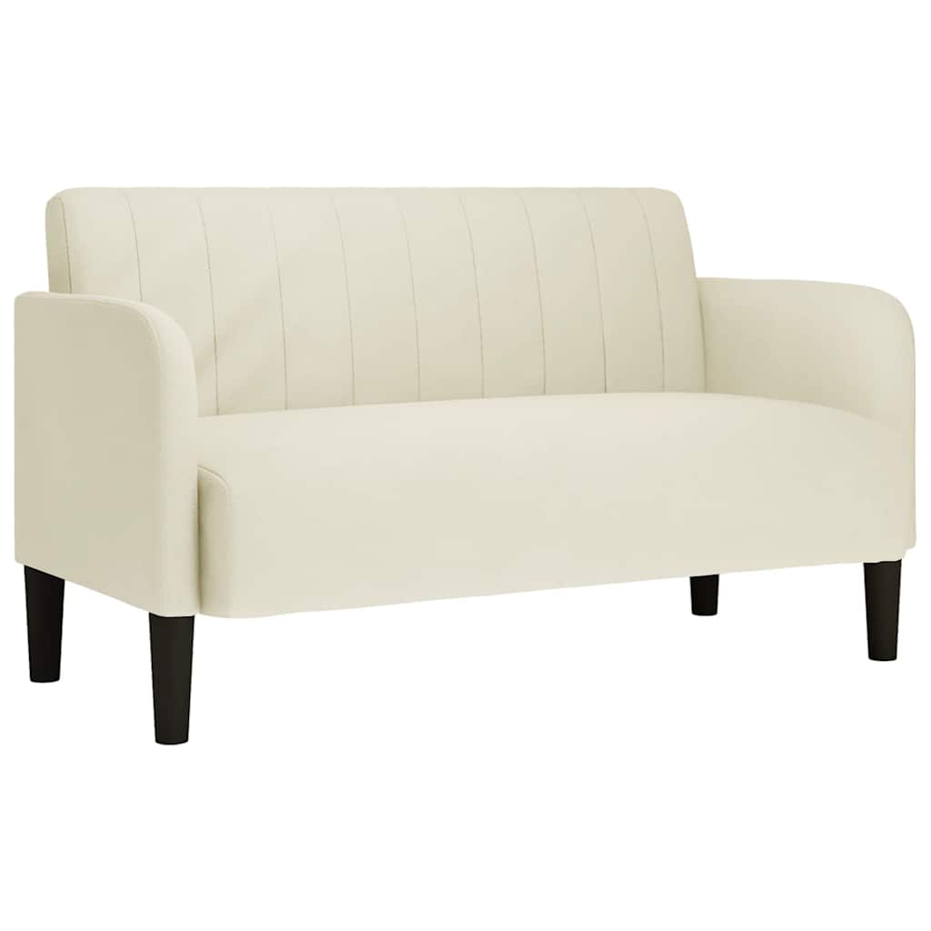 Loveseat bank 109 cm fluweel crèmekleurig is nu te koop bij PeponiXL, paradijselijk wonen!