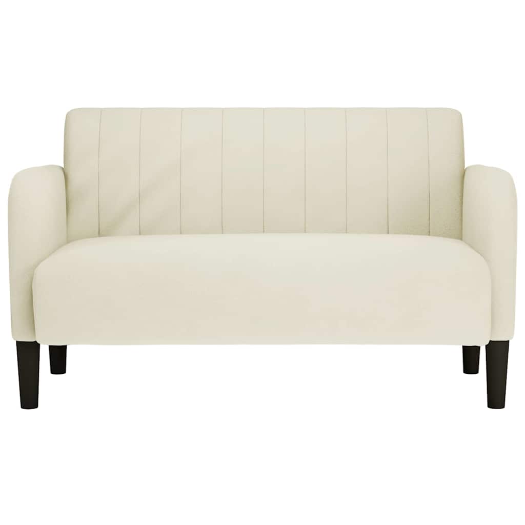 Loveseat bank 109 cm fluweel crèmekleurig is nu te koop bij PeponiXL, paradijselijk wonen!