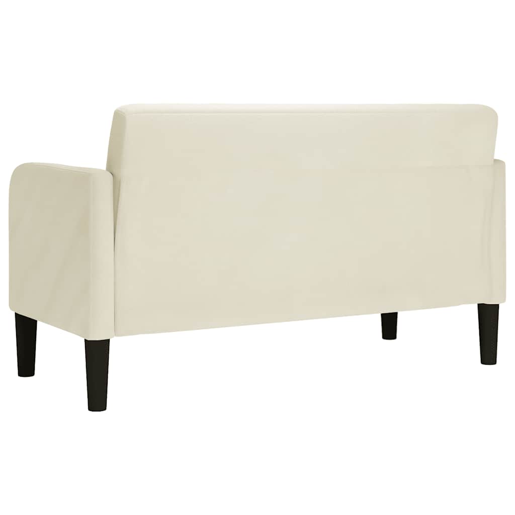 Loveseat bank 109 cm fluweel crèmekleurig is nu te koop bij PeponiXL, paradijselijk wonen!