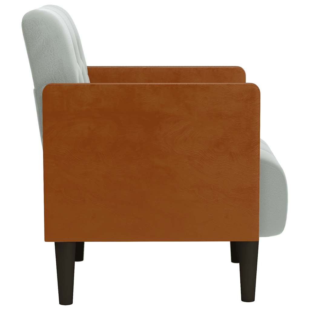 Fauteuil met armleuningen Lichtgrijs 55 cm Fluweel is nu te koop bij PeponiXL, paradijselijk wonen!