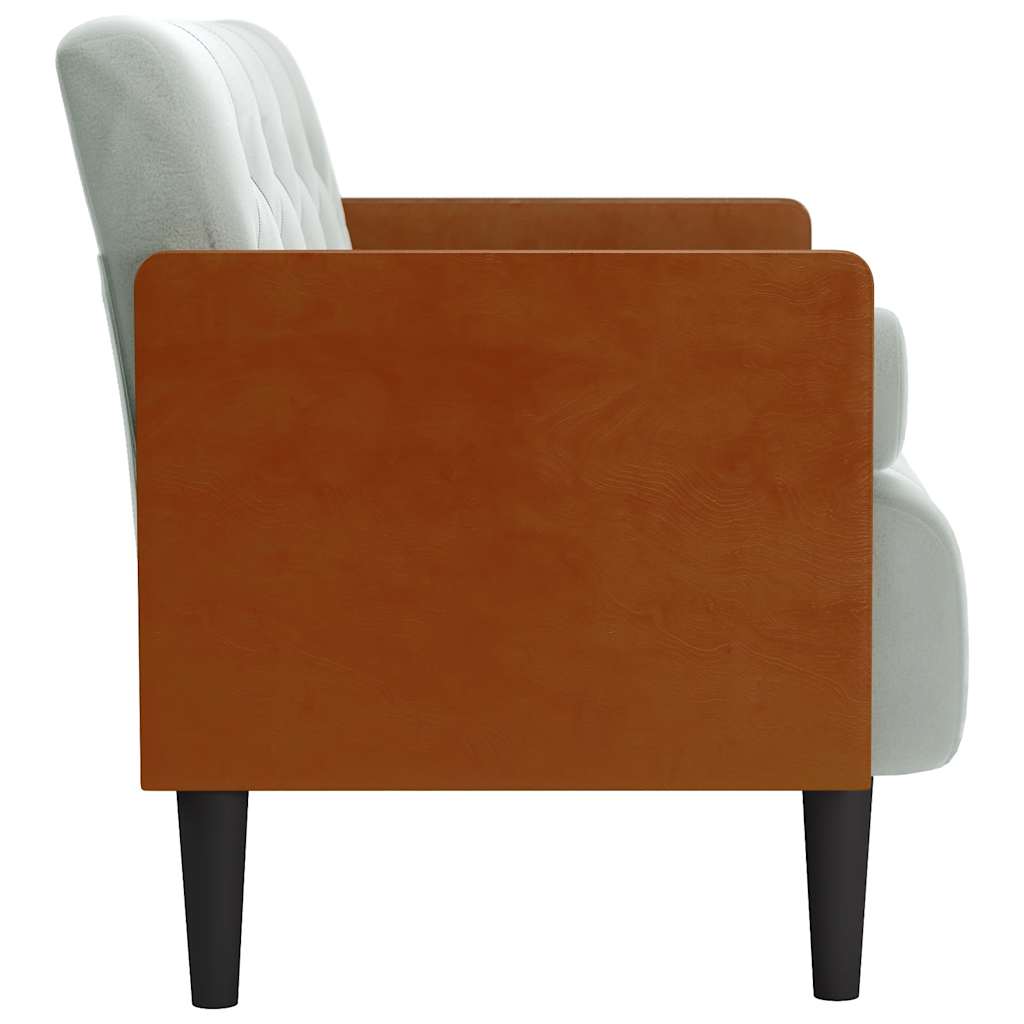 Loveseat bank met bolsters kussens lichtgrijs 110 cm fluweel is nu te koop bij PeponiXL, paradijselijk wonen!