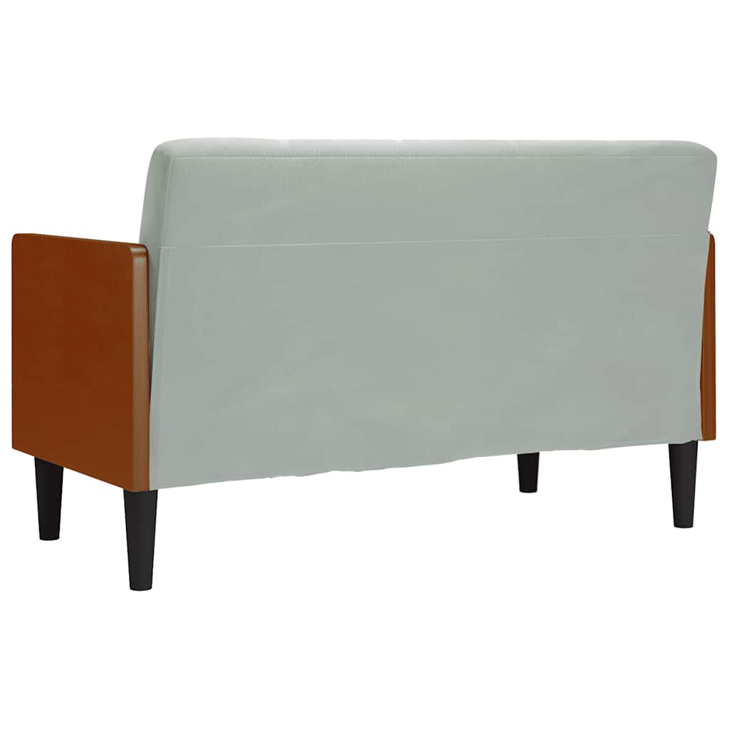 Loveseat bank met bolsters kussens lichtgrijs 110 cm fluweel is nu te koop bij PeponiXL, paradijselijk wonen!