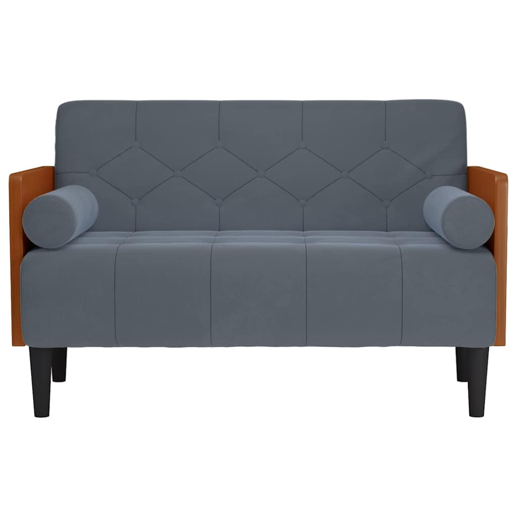 Loveseat bank met bolsters donkergrijs 110 cm fluweel is nu te koop bij PeponiXL, paradijselijk wonen!