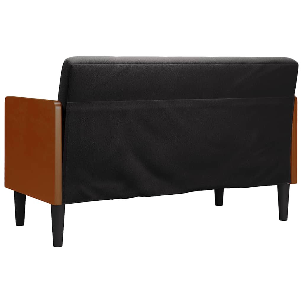 Loveseat bank met bolsters zwart 110 cm fluweel is nu te koop bij PeponiXL, paradijselijk wonen!