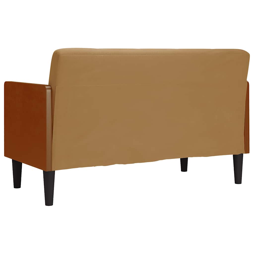 Loveseat bank met bolsters bruin 110 cm fluweel is nu te koop bij PeponiXL, paradijselijk wonen!