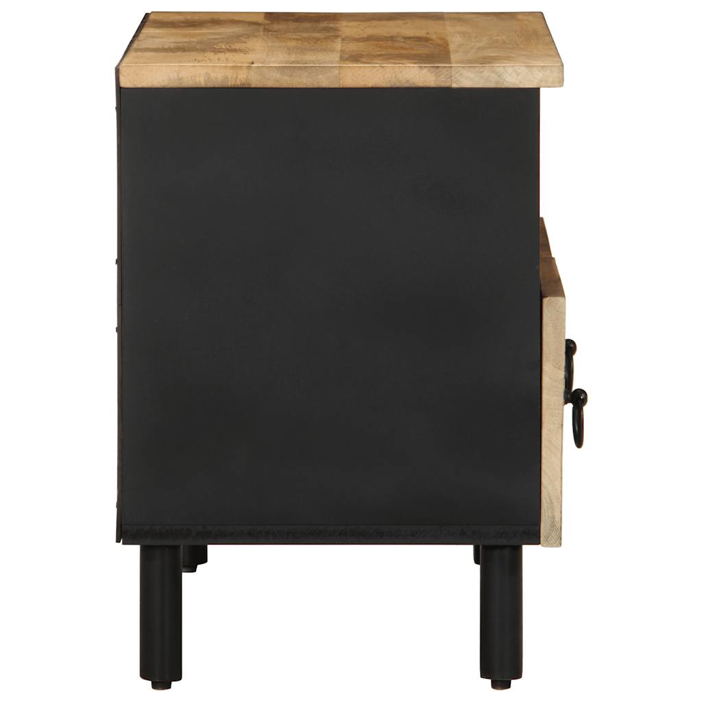 Tv-meubel 70x33,5x46 cm massief ruw mangohout zwart is nu te koop bij PeponiXL, paradijselijk wonen!