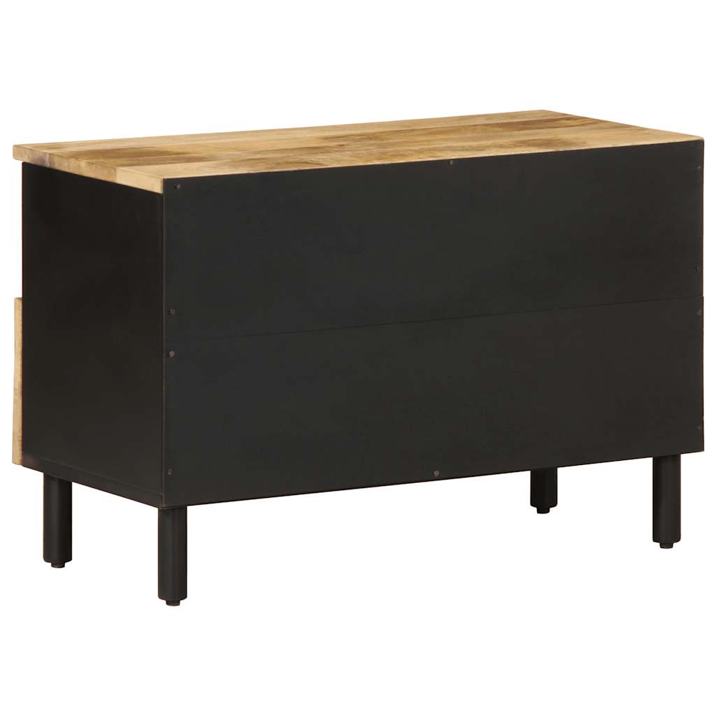 Tv-meubel 70x33,5x46 cm massief ruw mangohout zwart is nu te koop bij PeponiXL, paradijselijk wonen!