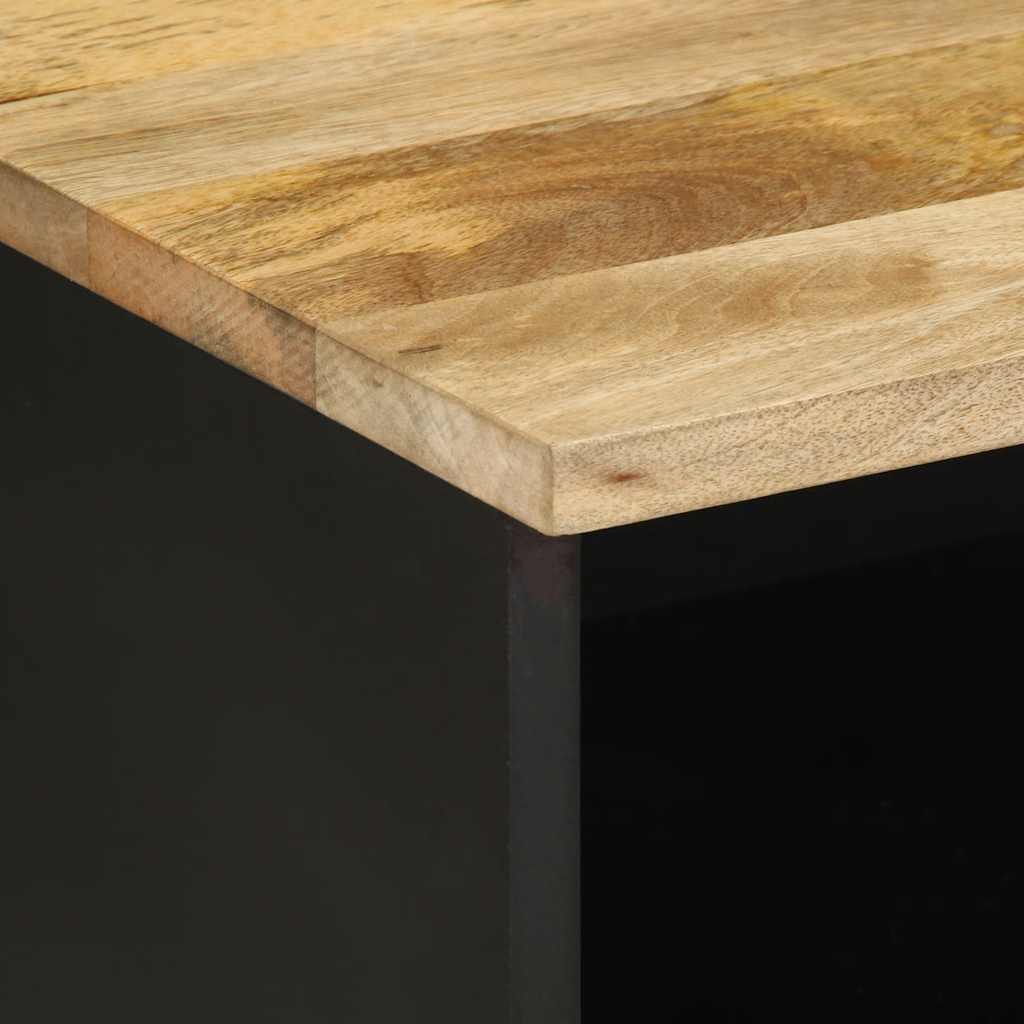 Tv-meubel 70x33,5x46 cm massief ruw mangohout zwart is nu te koop bij PeponiXL, paradijselijk wonen!