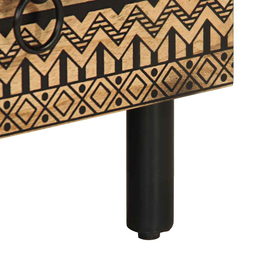 Tv-meubel 70x33,5x46 cm massief ruw mangohout zwart is nu te koop bij PeponiXL, paradijselijk wonen!