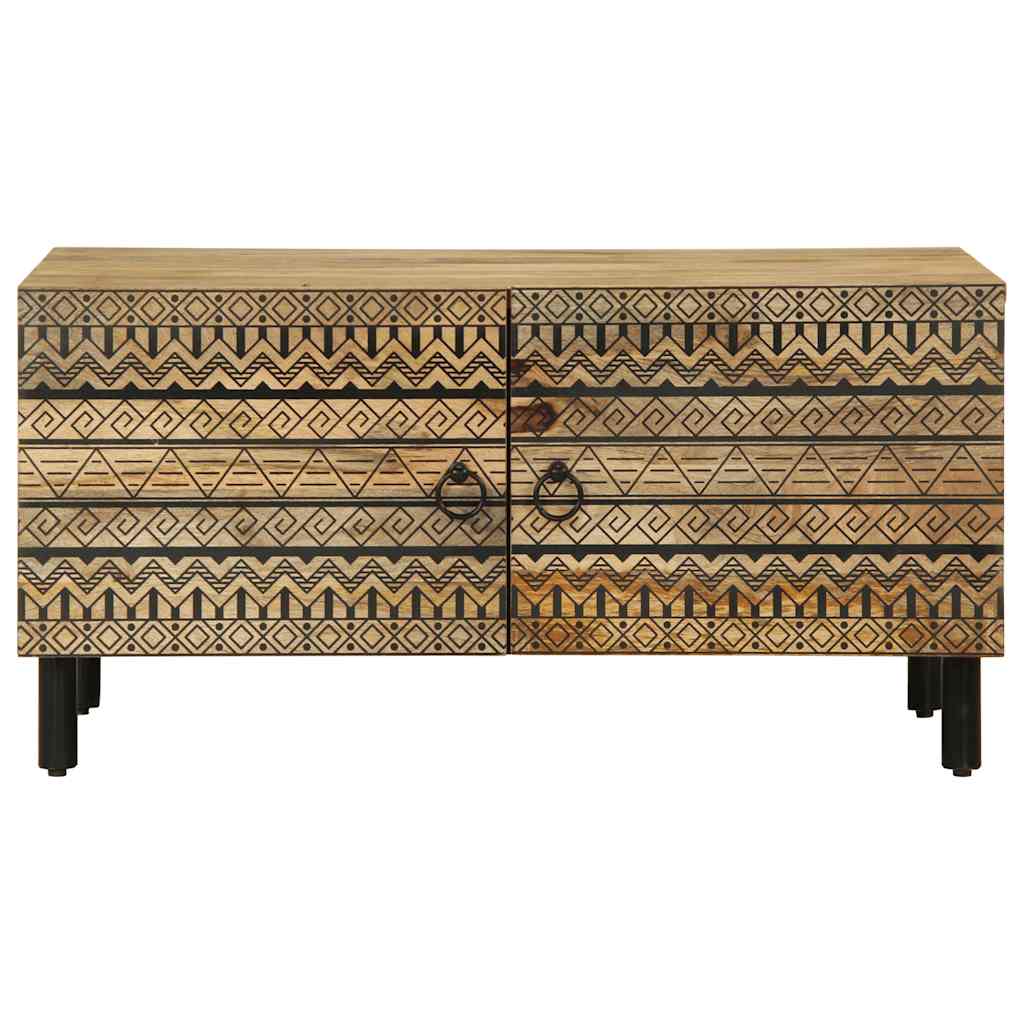 Salontafel 80x50x40 cm massief ruw mangohout zwart is nu te koop bij PeponiXL, paradijselijk wonen!