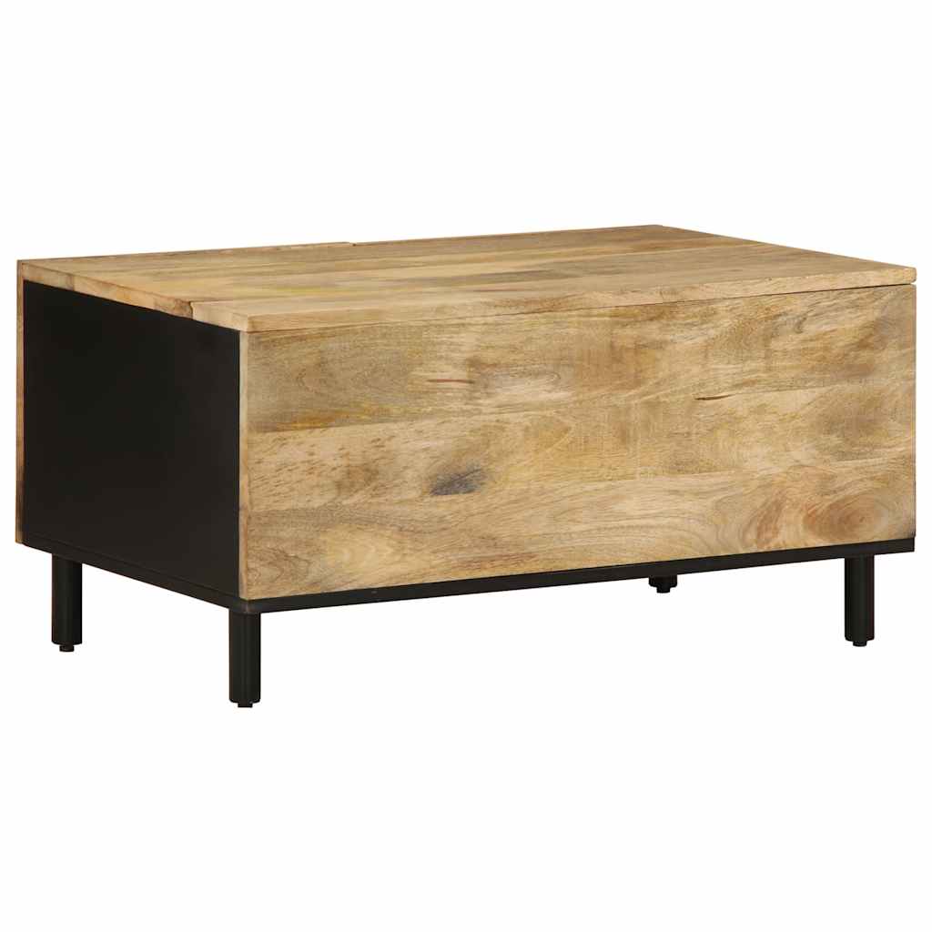 Salontafel 80x50x40 cm massief ruw mangohout zwart is nu te koop bij PeponiXL, paradijselijk wonen!