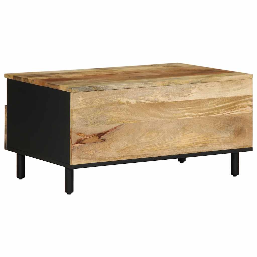 Salontafel 80x54x40 cm massief ruw mangohout zwart is nu te koop bij PeponiXL, paradijselijk wonen!