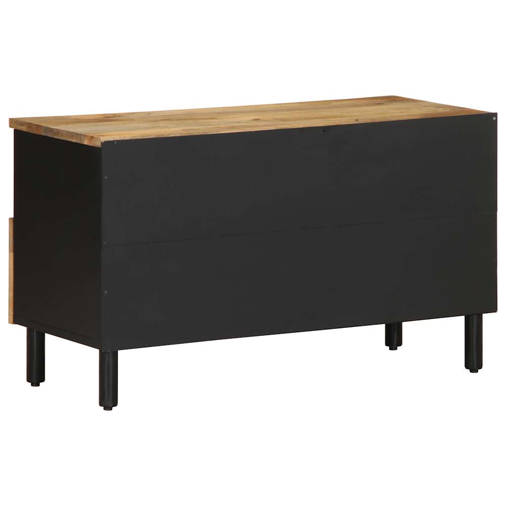 Tv-meubel 80x33,5x46 cm massief ruw mangohout zwart is nu te koop bij PeponiXL, paradijselijk wonen!