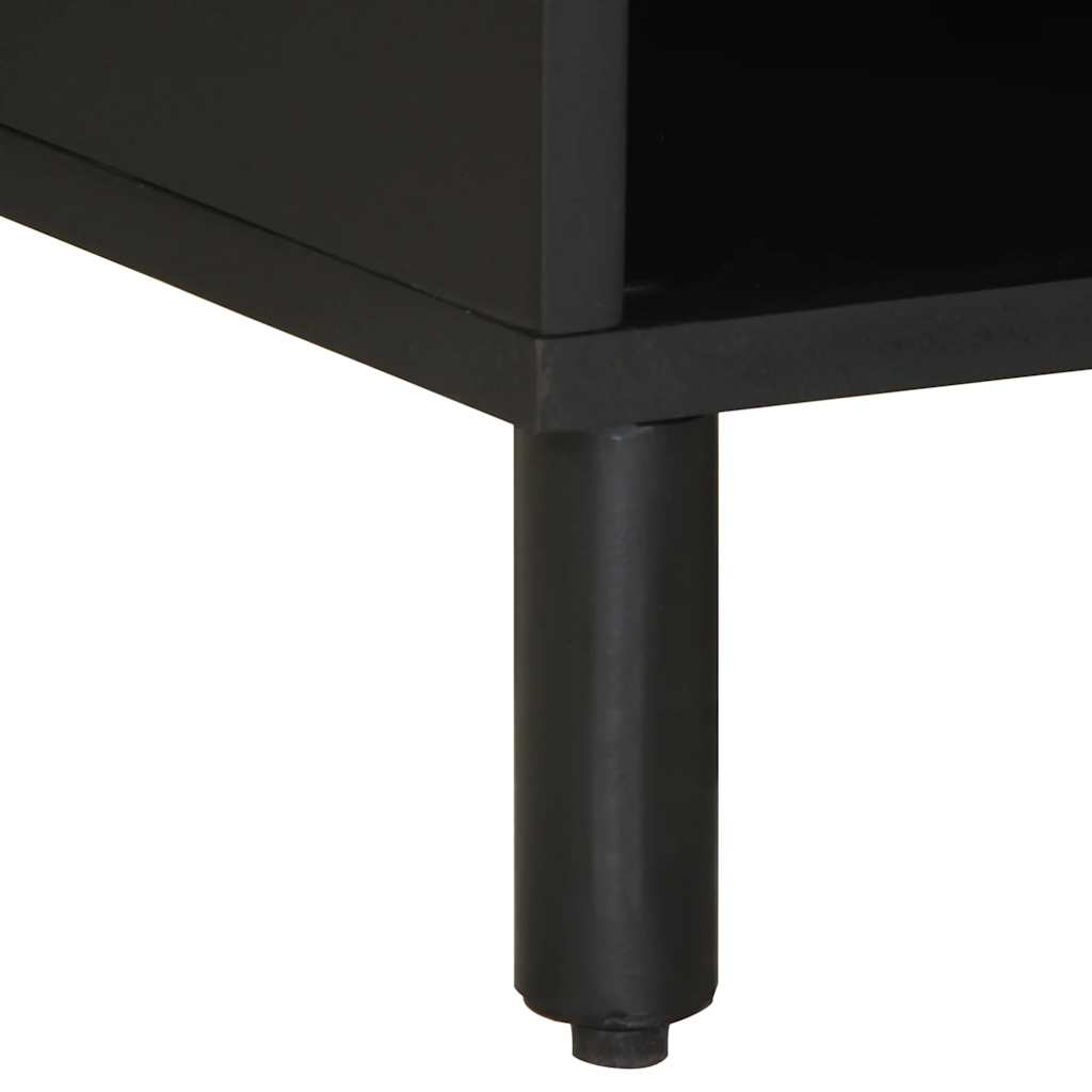 Tv-meubel 80x33,5x46 cm massief ruw mangohout zwart is nu te koop bij PeponiXL, paradijselijk wonen!
