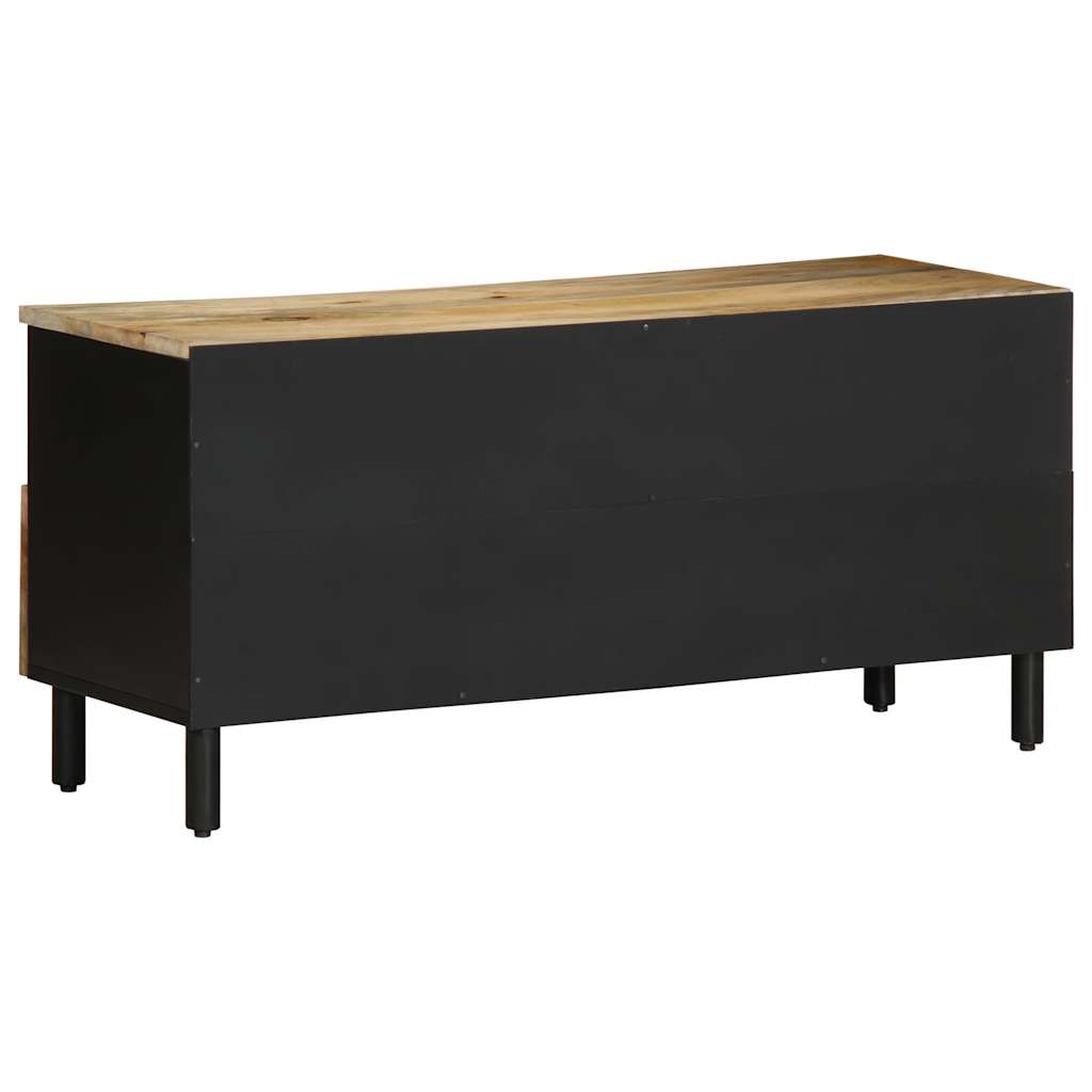 Tv-meubel 100x33,5x46 cm massief ruw mangohout zwart is nu te koop bij PeponiXL, paradijselijk wonen!