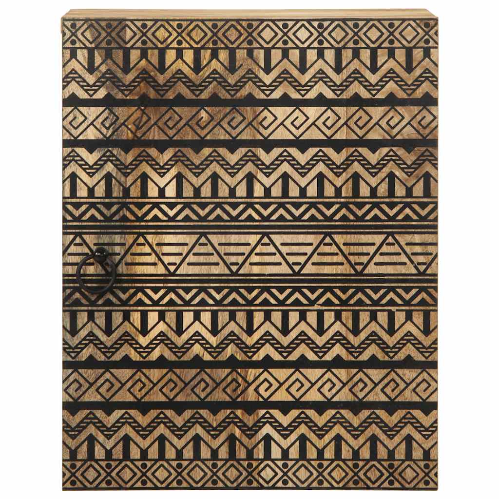 Badkamerwandkast 38x33,5x48 cm massief mangohout zwart is nu te koop bij PeponiXL, paradijselijk wonen!