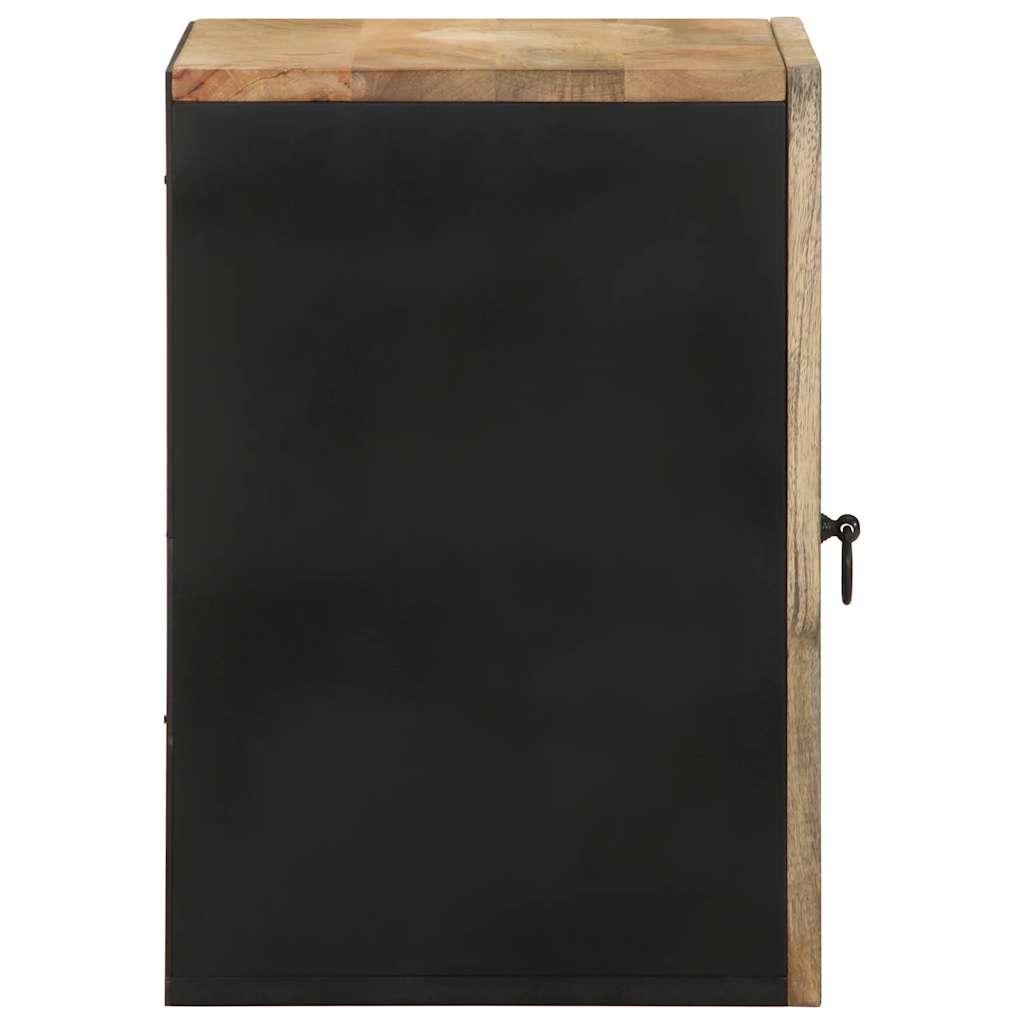 Badkamerwandkast 38x33,5x48 cm massief mangohout zwart is nu te koop bij PeponiXL, paradijselijk wonen!