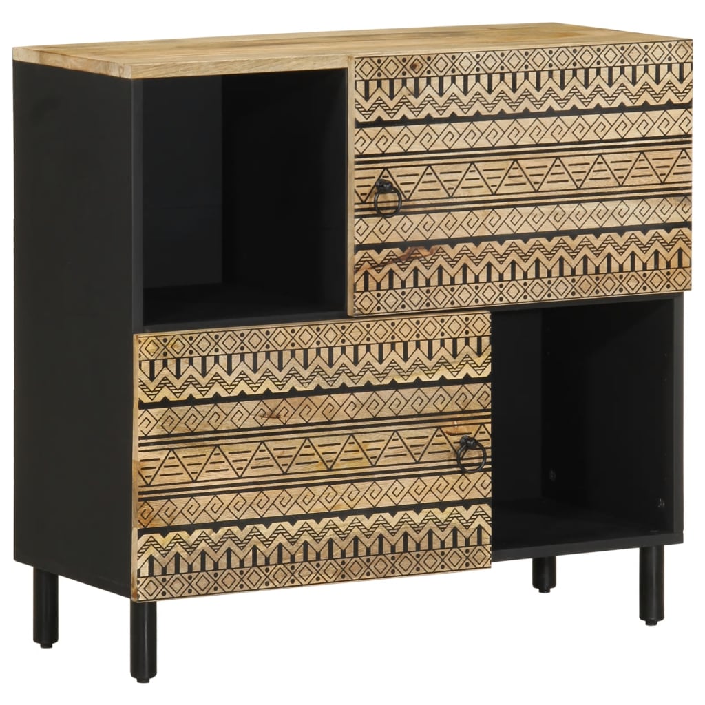Dressoir 80x33,5x75 cm massief ruw mangohout is nu te koop bij PeponiXL, paradijselijk wonen!