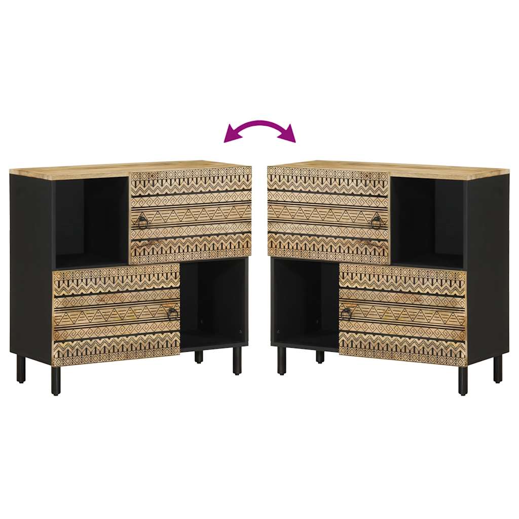 Dressoir 80x33,5x75 cm massief ruw mangohout is nu te koop bij PeponiXL, paradijselijk wonen!