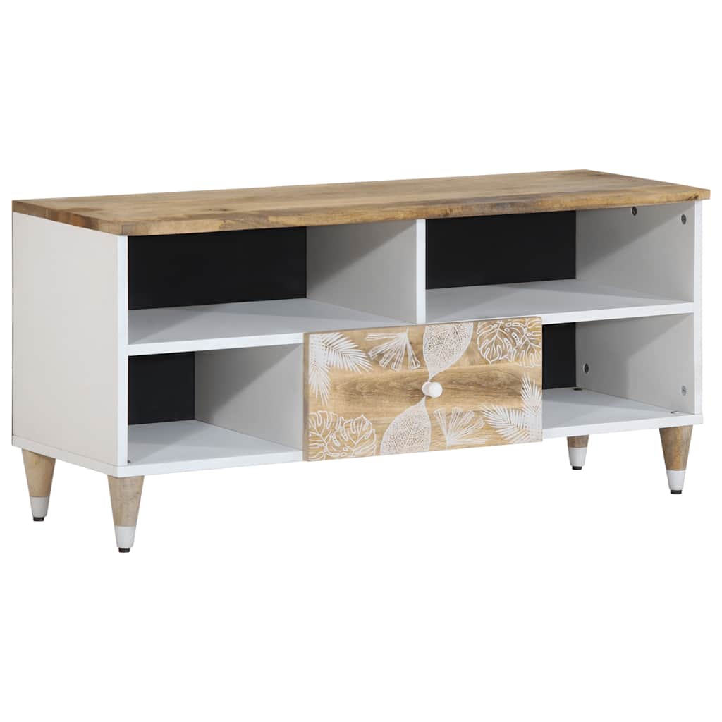 Tv-meubel 100x33,5x46 cm massief mangohout is nu te koop bij PeponiXL, paradijselijk wonen!