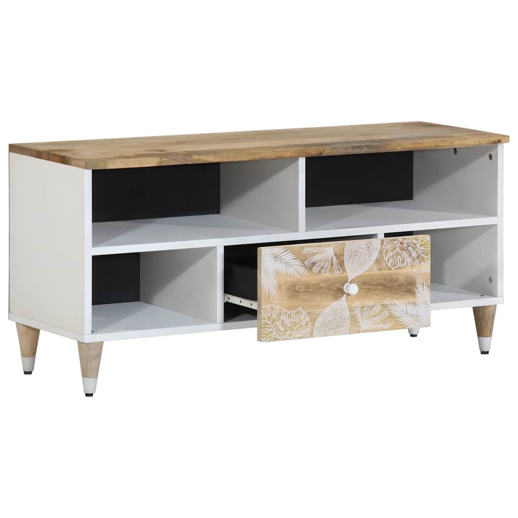Tv-meubel 100x33,5x46 cm massief mangohout is nu te koop bij PeponiXL, paradijselijk wonen!