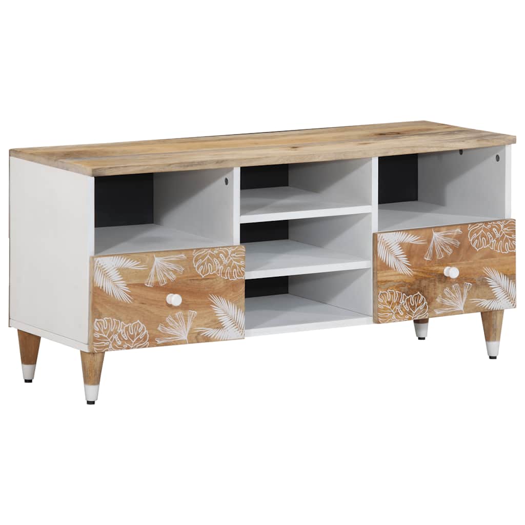 Tv-meubel 100x33,5x46 cm massief mangohout is nu te koop bij PeponiXL, paradijselijk wonen!