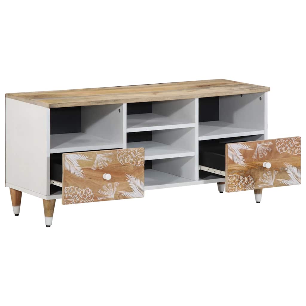 Tv-meubel 100x33,5x46 cm massief mangohout is nu te koop bij PeponiXL, paradijselijk wonen!