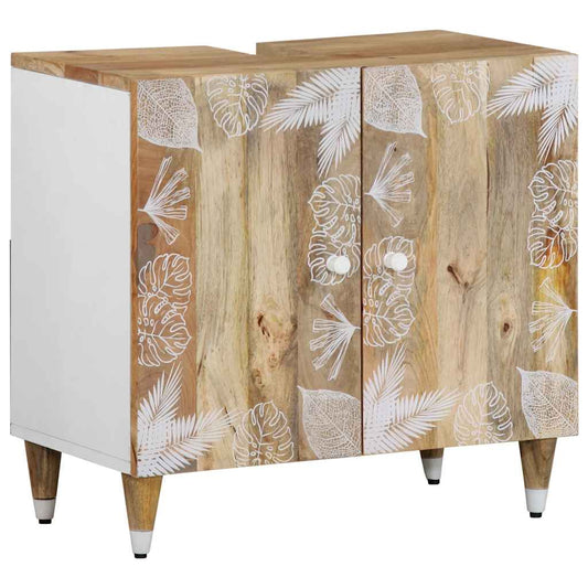 Wastafelkast 62x33x58 cm massief mangohout is nu te koop bij PeponiXL, paradijselijk wonen!