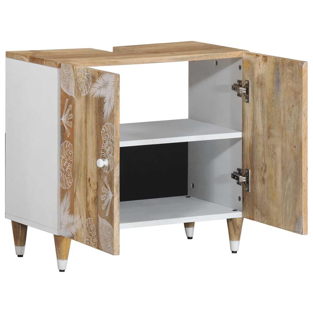 Wastafelkast 62x33x58 cm massief mangohout is nu te koop bij PeponiXL, paradijselijk wonen!