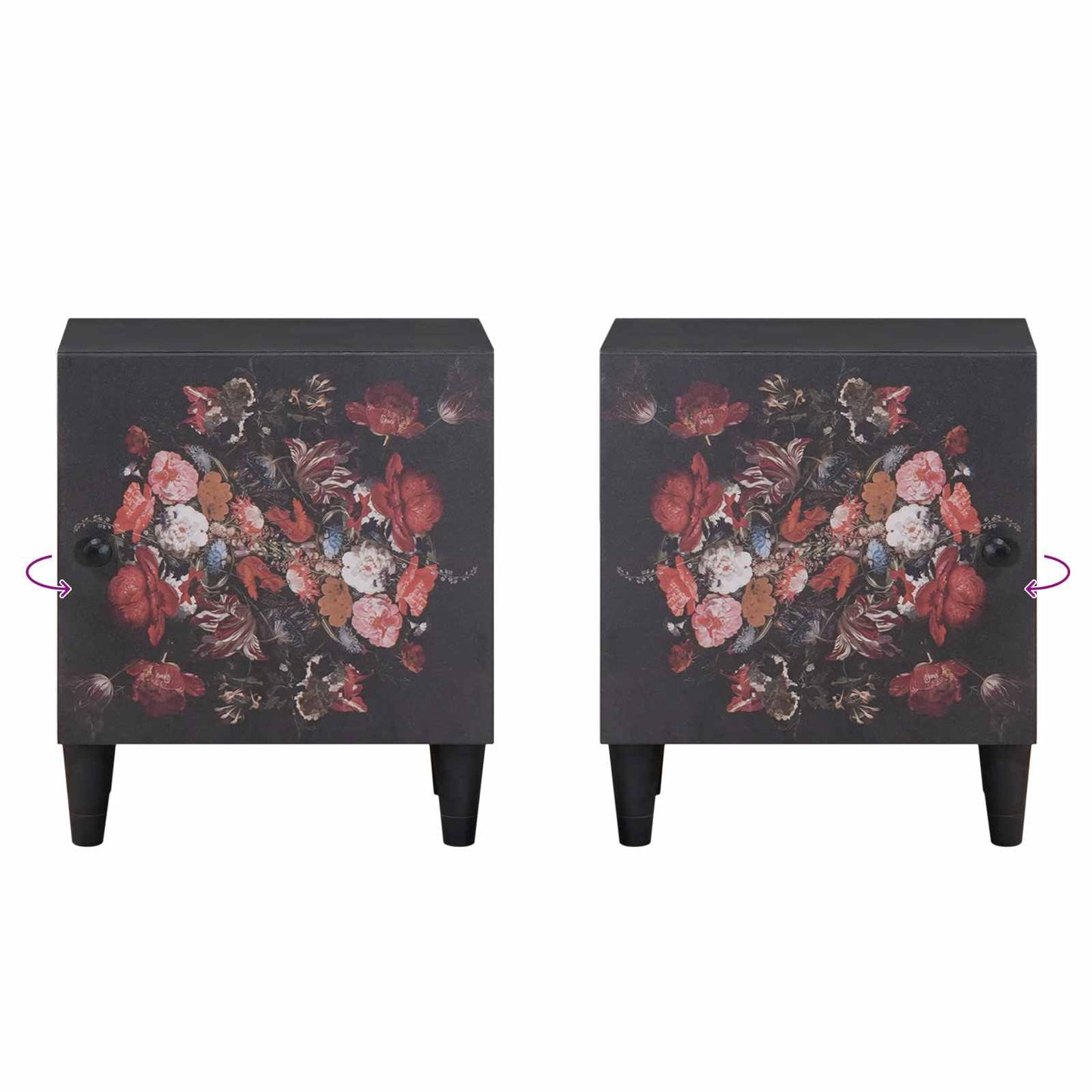 Nachtkastje met Deur 2 pcs Zwart 40 x 33 x 46 cm is nu te koop bij PeponiXL, paradijselijk wonen!