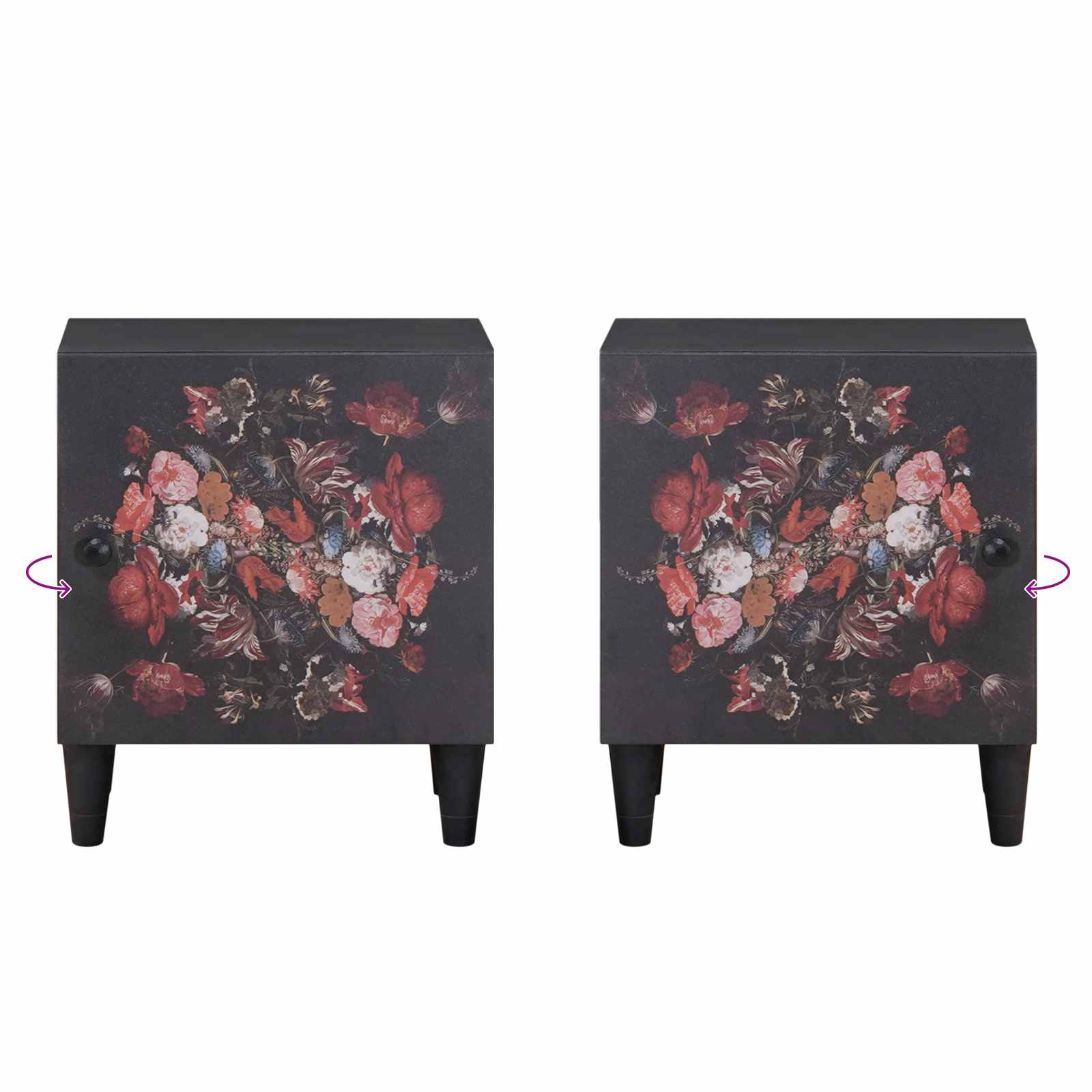 Nachtkastje met Deur 2 pcs Zwart 40 x 33 x 46 cm is nu te koop bij PeponiXL, paradijselijk wonen!