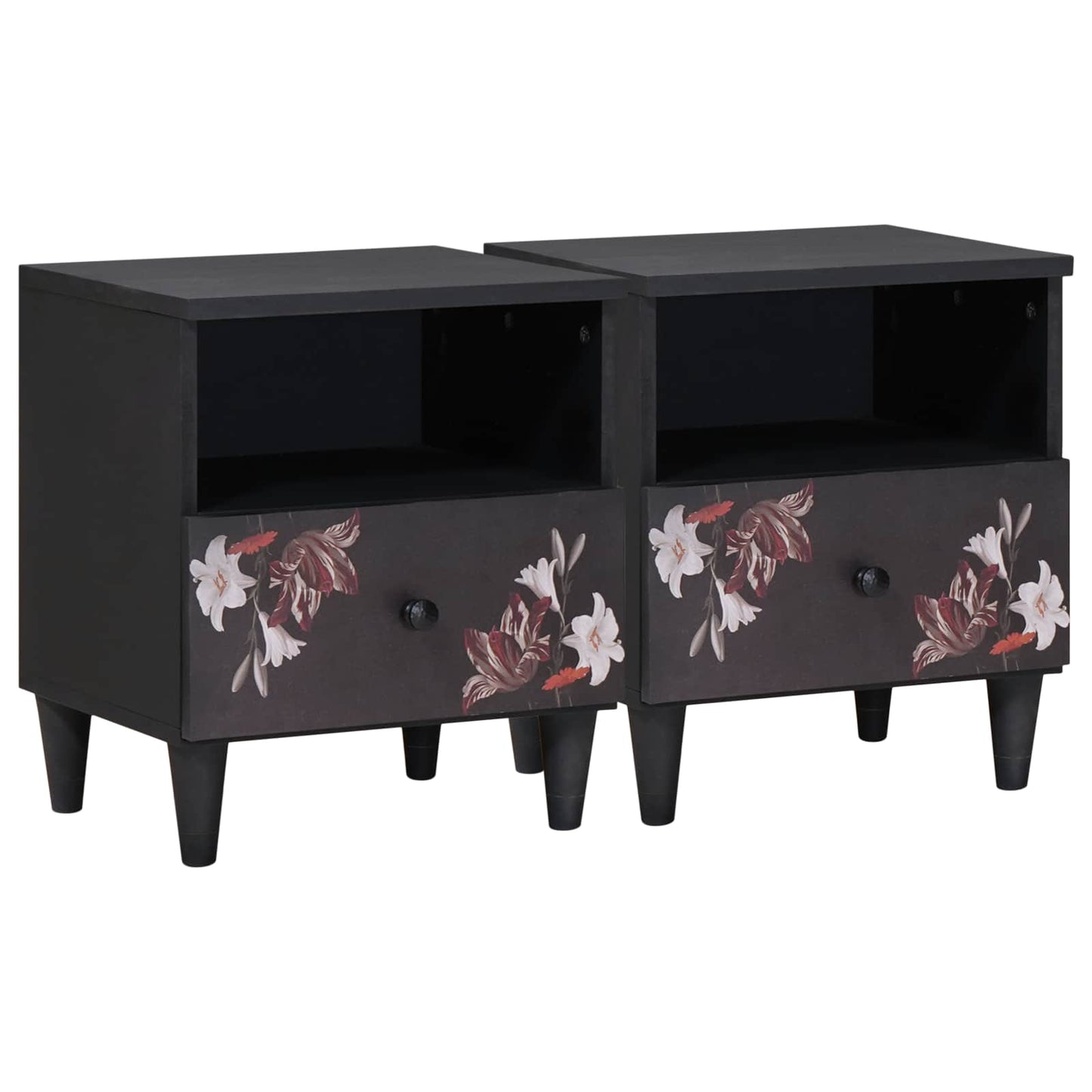 Nachtkastje 2 pcs Bruin 40 x 33 x 46 cm Massief Mango Hout is nu te koop bij PeponiXL, paradijselijk wonen!