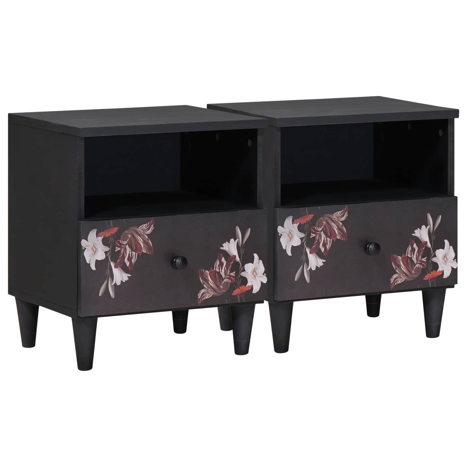 Nachtkastje 2 pcs Bruin 40 x 33 x 46 cm Massief Mango Hout is nu te koop bij PeponiXL, paradijselijk wonen!