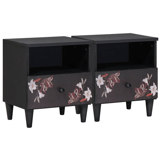 Nachtkastje 2 pcs Bruin 40 x 33 x 46 cm Massief Mango Hout is nu te koop bij PeponiXL, paradijselijk wonen!