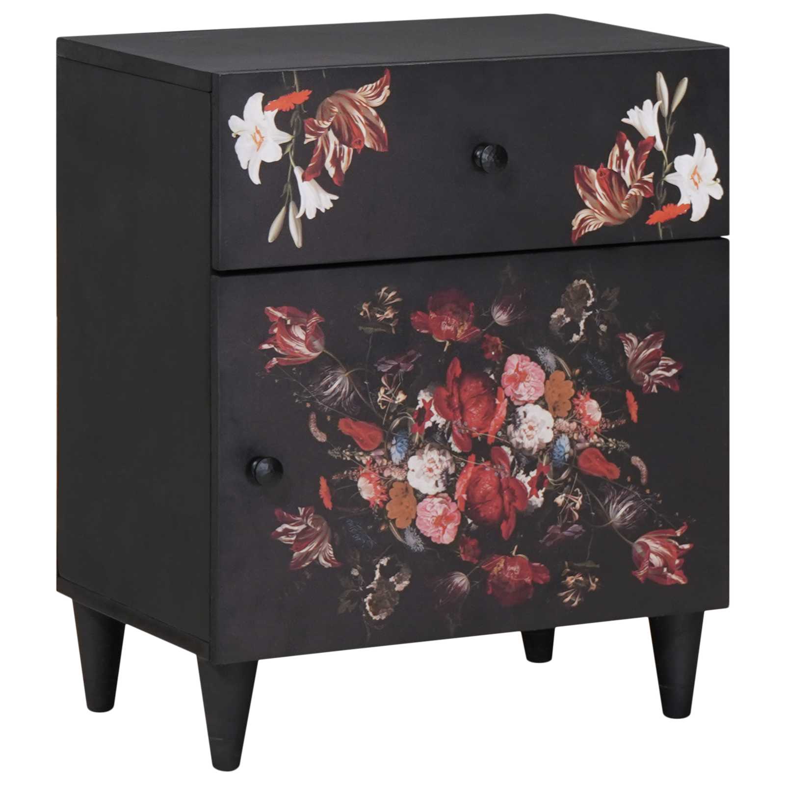 Nachtkastje Multikleur 50 x 33 x 60 cm Massief Mango Hout is nu te koop bij PeponiXL, paradijselijk wonen!