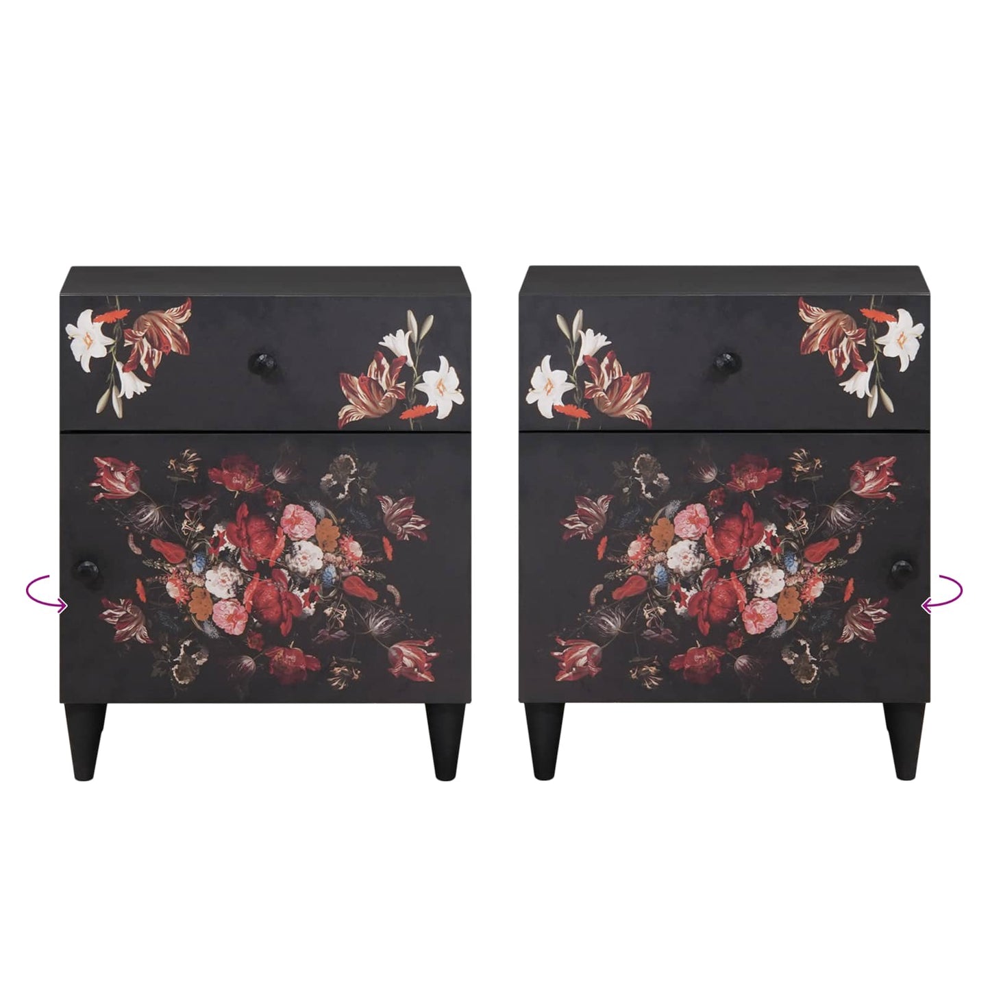 Nachtkastje Multikleur 50 x 33 x 60 cm Massief Mango Hout is nu te koop bij PeponiXL, paradijselijk wonen!