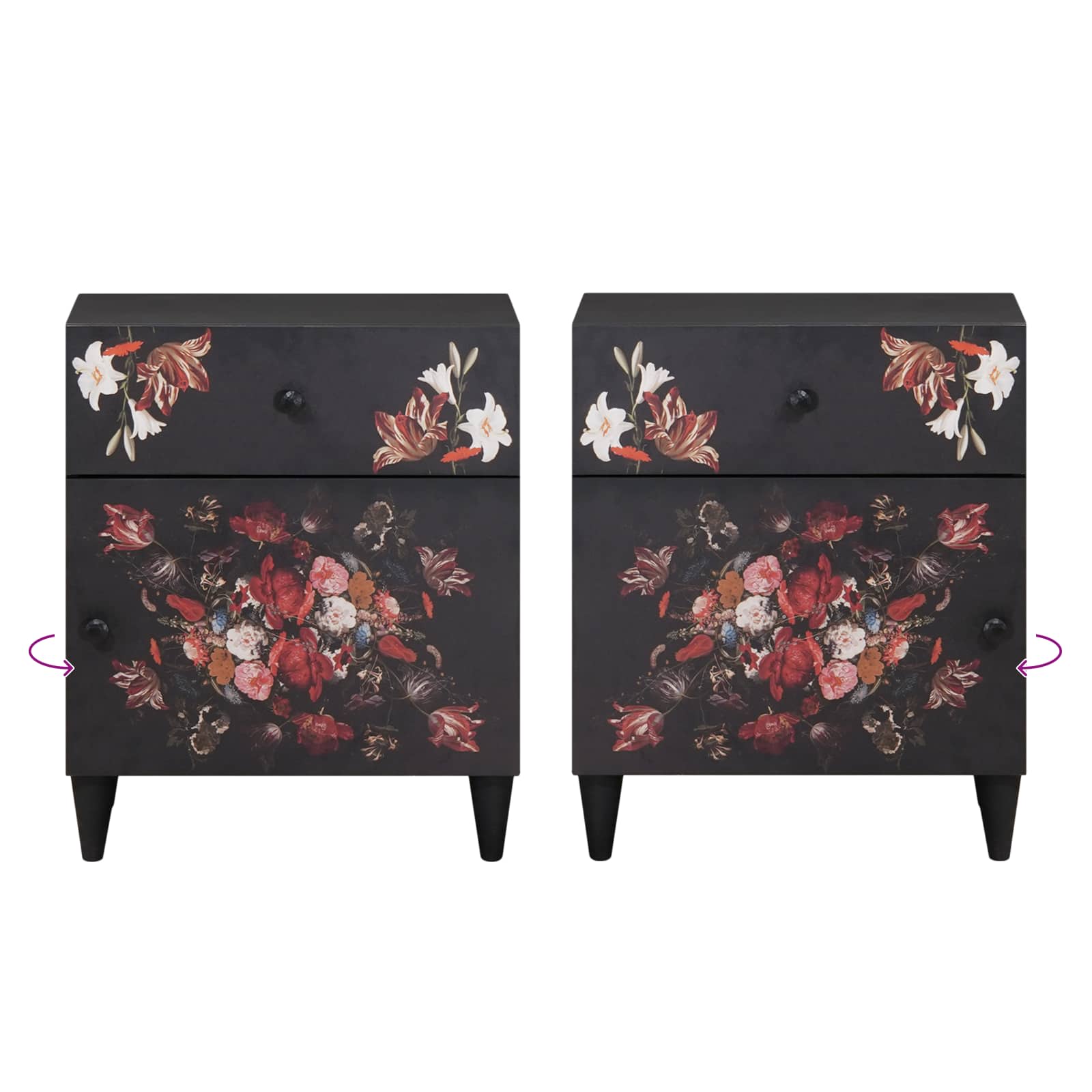 Nachtkastje Multikleur 50 x 33 x 60 cm Massief Mango Hout is nu te koop bij PeponiXL, paradijselijk wonen!