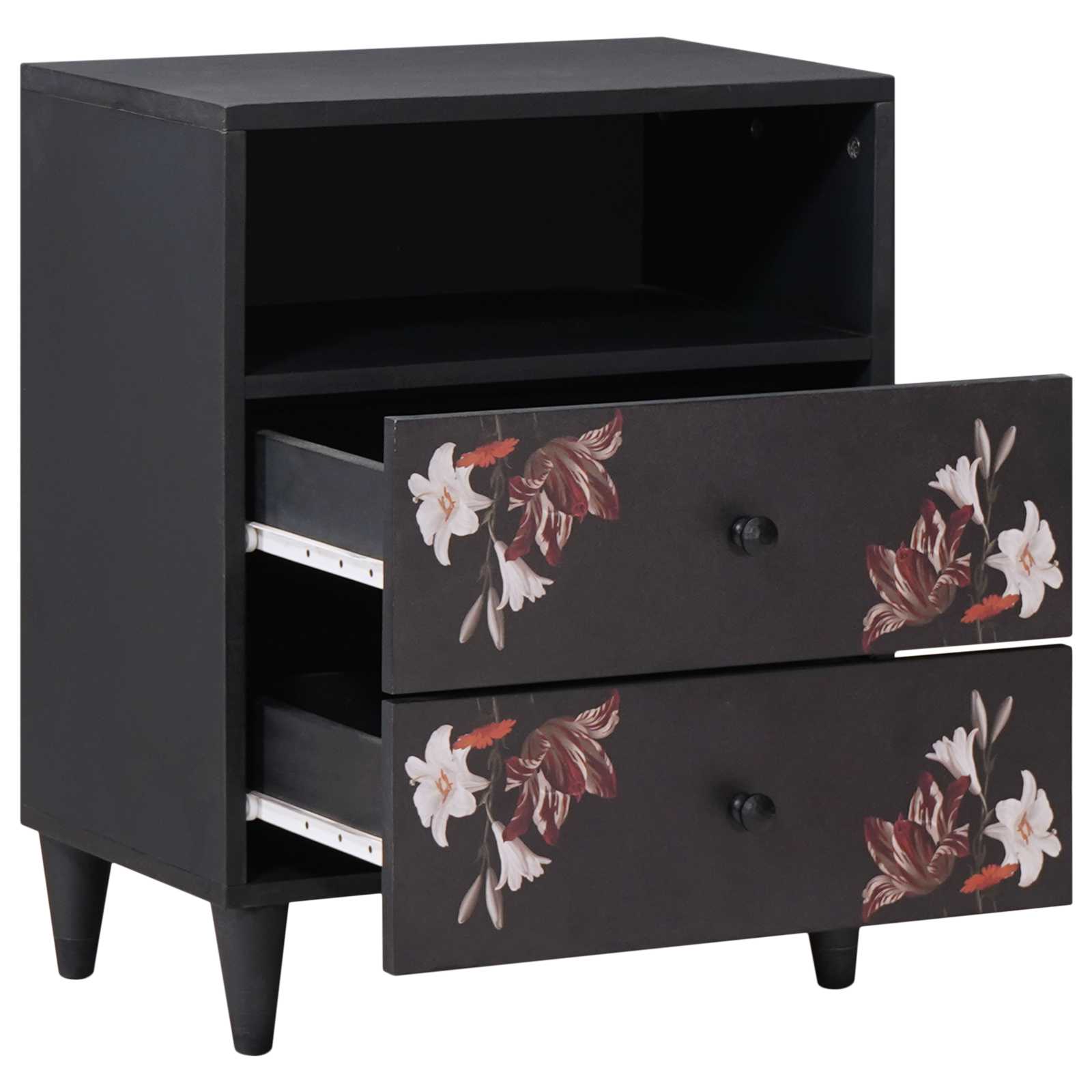 Nachtkastje Multikleur 50 x 33 x 60 cm Massief Mango Hout is nu te koop bij PeponiXL, paradijselijk wonen!