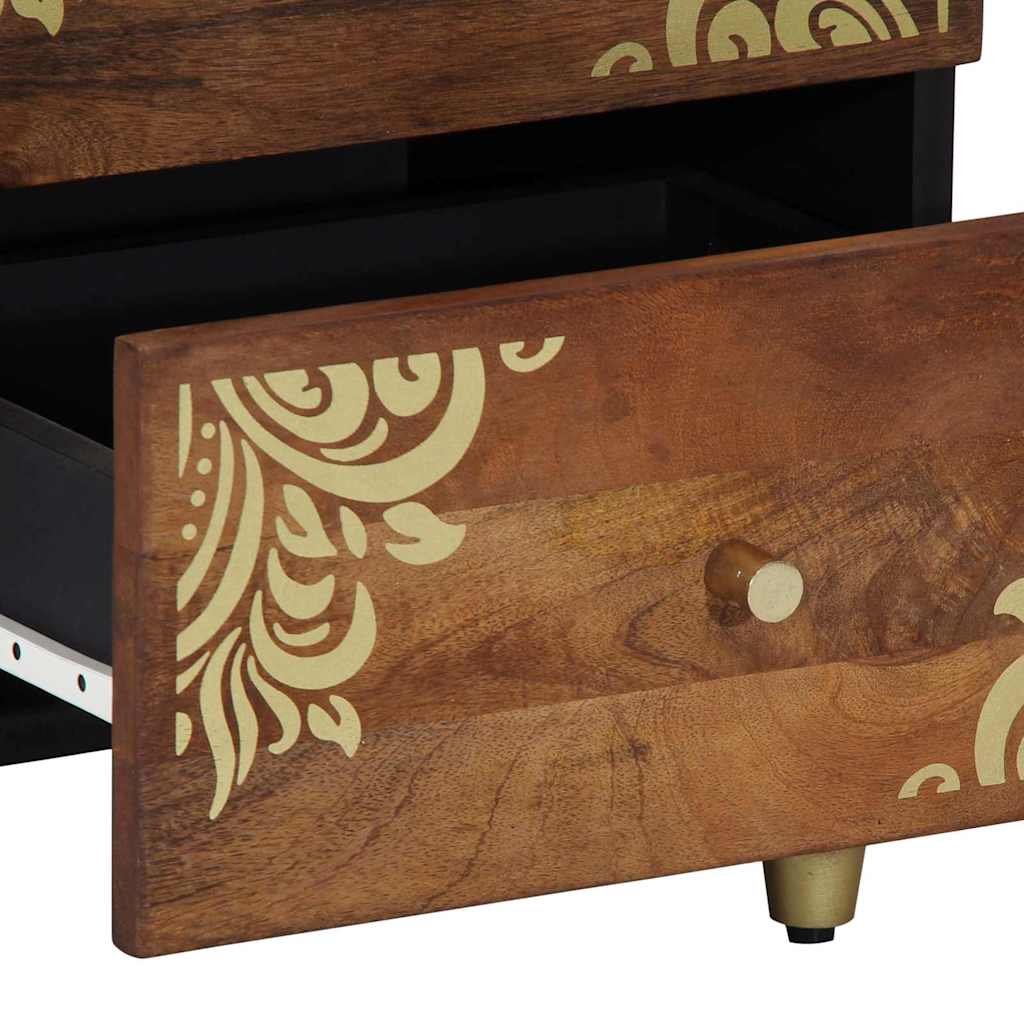 Nachtkastje Honingbruin 40 x 33 x 46 cm Massief Mango Hout is nu te koop bij PeponiXL, paradijselijk wonen!