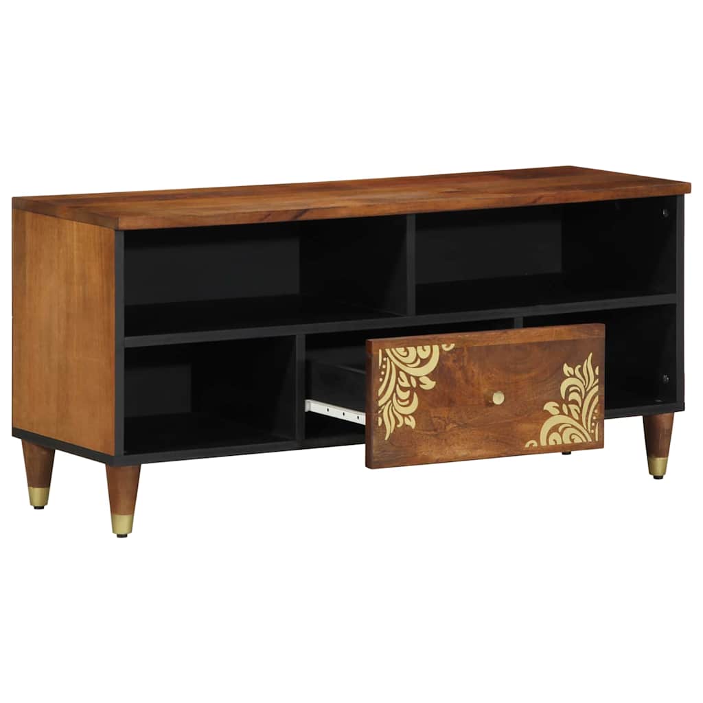 TV-kast Honingbruin 100 x 33 x 46 cm Massief Mango Hout is nu te koop bij PeponiXL, paradijselijk wonen!
