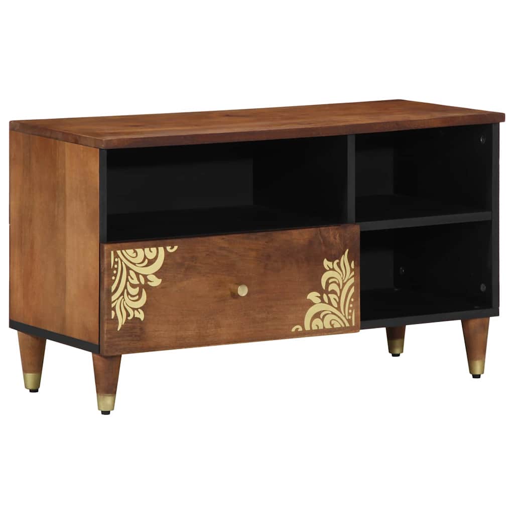 TV-kast met lade Honingbruin 80 x 33 x 46 cm Massief Mango Hout is nu te koop bij PeponiXL, paradijselijk wonen!