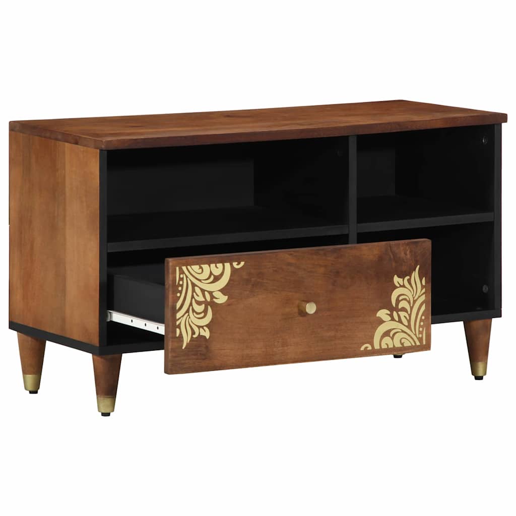 TV-kast met lade Honingbruin 80 x 33 x 46 cm Massief Mango Hout is nu te koop bij PeponiXL, paradijselijk wonen!
