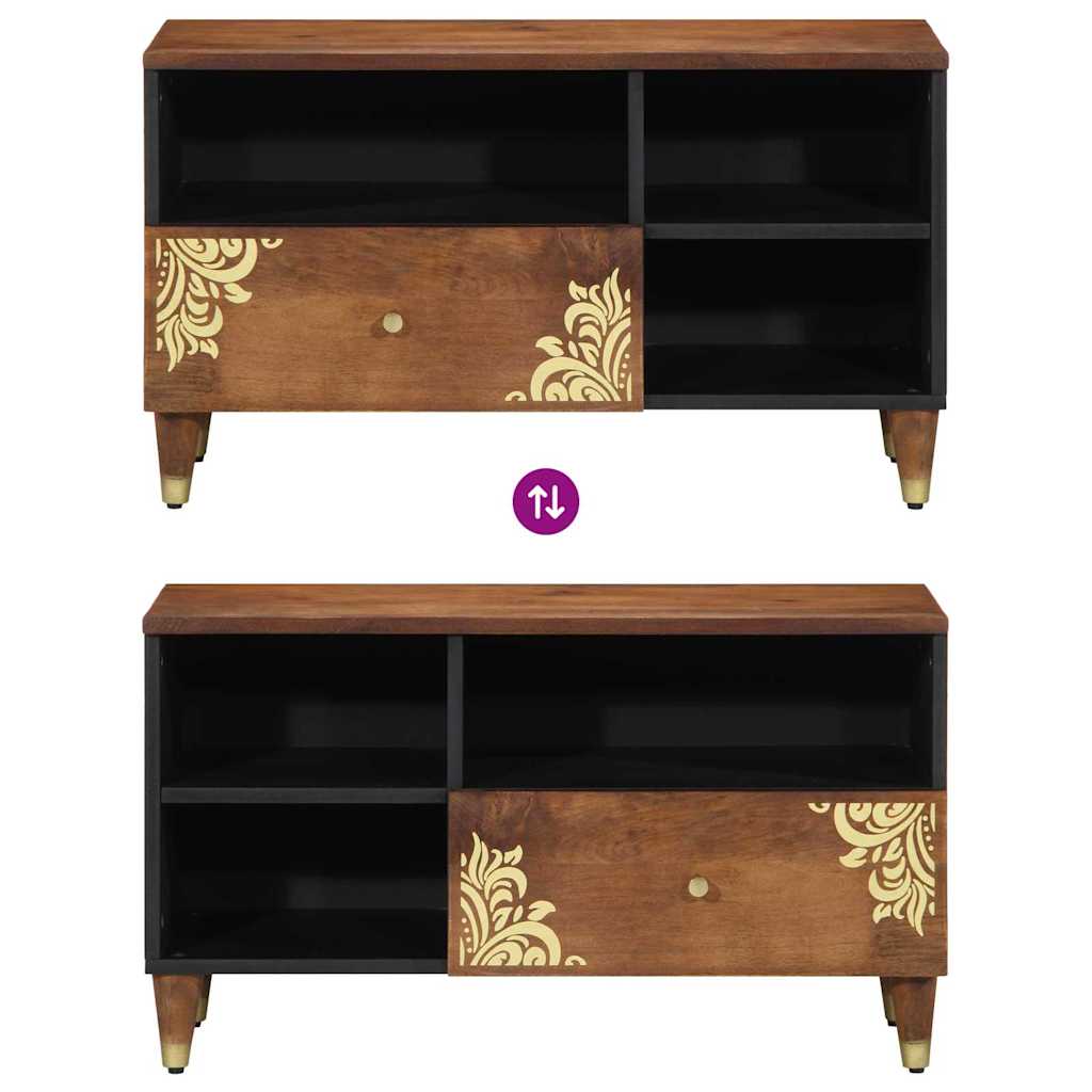 TV-kast met lade Honingbruin 80 x 33 x 46 cm Massief Mango Hout is nu te koop bij PeponiXL, paradijselijk wonen!