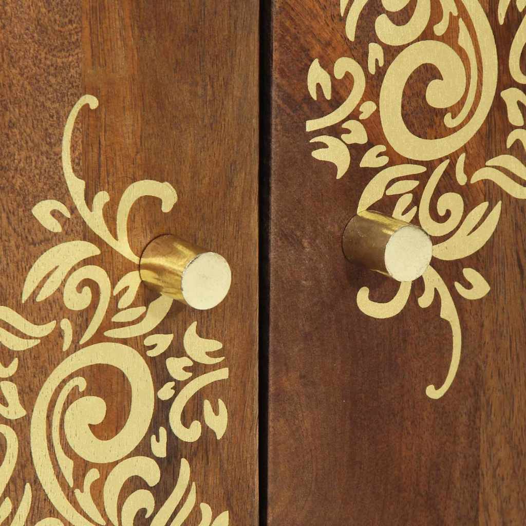 Dressoir met plank Bruin 60 x 33 x 75 cm Massief Mango Hout is nu te koop bij PeponiXL, paradijselijk wonen!