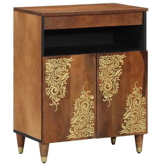Dressoir met plank Bruin 60 x 33 x 75 cm Massief Mango Hout is nu te koop bij PeponiXL, paradijselijk wonen!