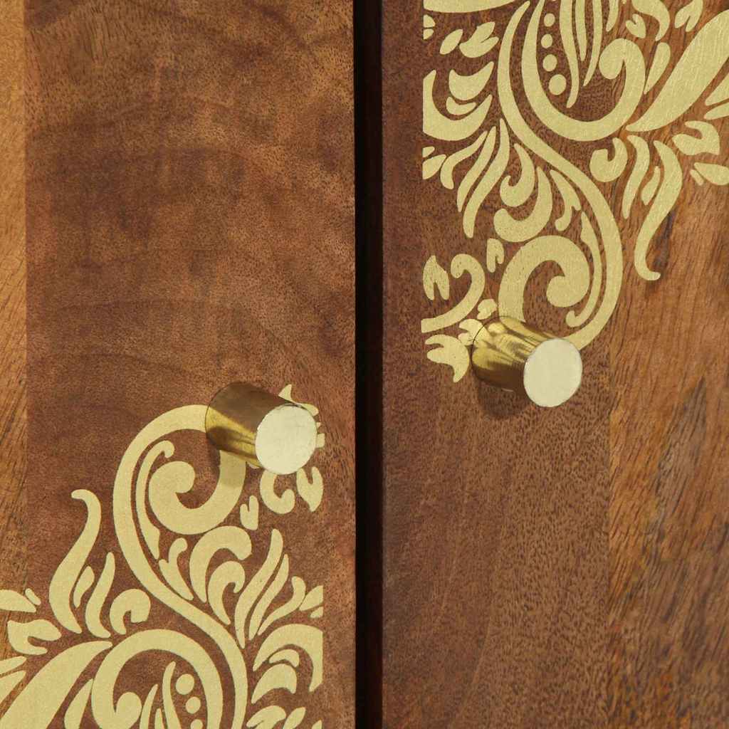 Dressoir met plank Bruin 60 x 33 x 75 cm Massief Mango Hout is nu te koop bij PeponiXL, paradijselijk wonen!