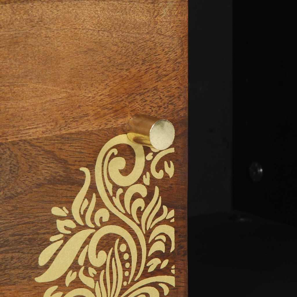 Dressoir met plank Bruin 80 x 33 x 75 cm Massief Mango Hout is nu te koop bij PeponiXL, paradijselijk wonen!